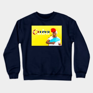 Cuban Woman With Cigar And Cuba Text Crewneck Sweatshirt